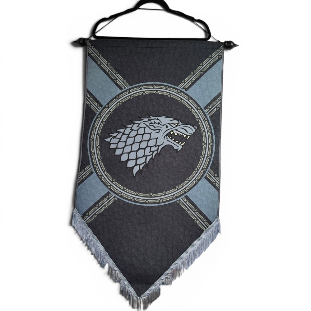 Game of Thrones House Stark Wall Banner Direwolf Sigil Calhoun HBO Collectible